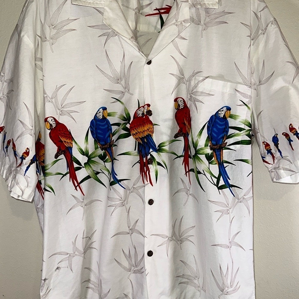Vintage Pacific Legend Parrot Cotton Short Sleeve Button Front Shirt Men 2XL - Picture 4 of 8